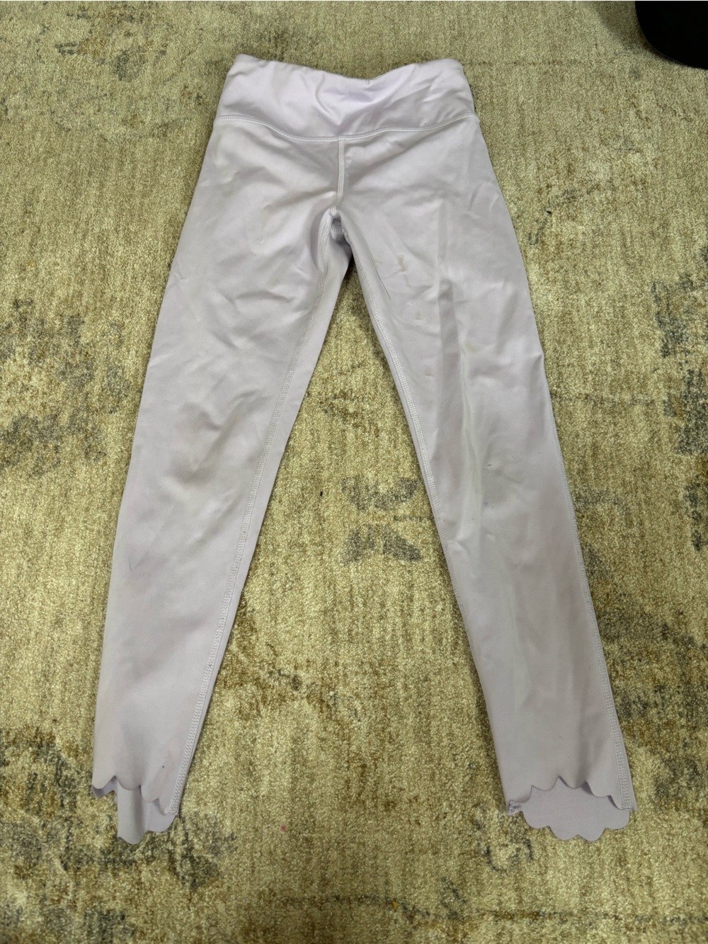 Zella Girl Light Lavender Scallop-Hem Leggings